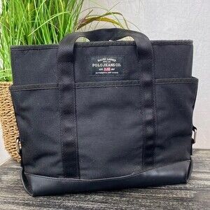 Ralph Lauren Polo Black Canvas Tote Bag